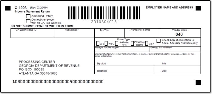 GA - Form G-1003 (DAS) (1099, W2)